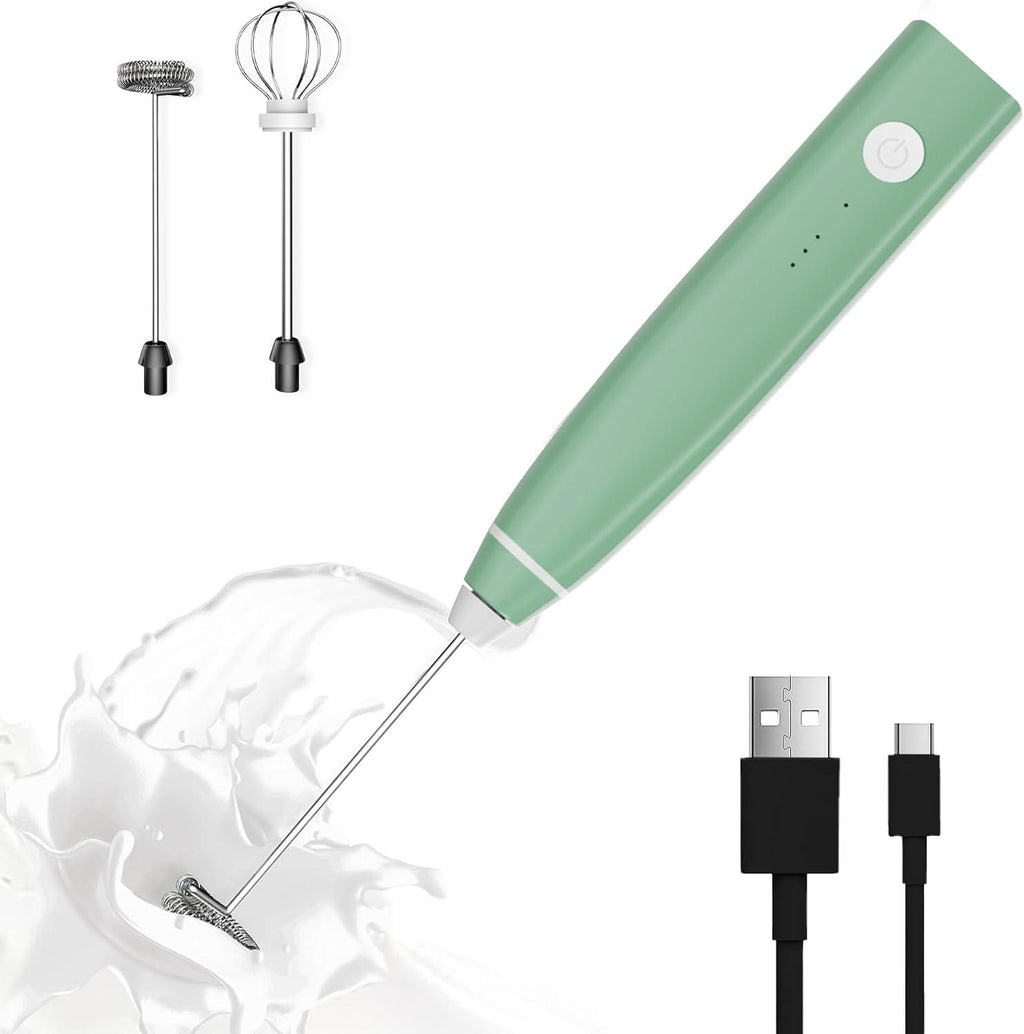 Milky Whip™ USB Rechargeable Electric Milk Frothier with 2 Whisk Attachments