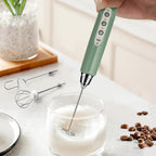 Milky Whip™ USB Rechargeable Electric Milk Frothier with 2 Whisk Attachments